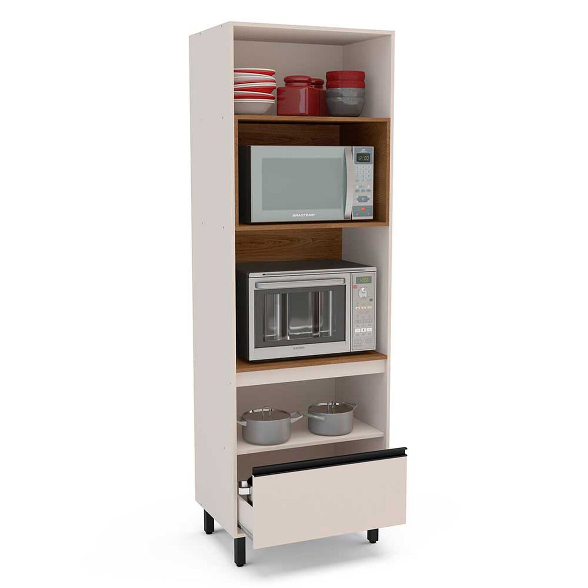 Despensa de Cocina Premier Vekkahome 2 Puertas 1 Cajón Beige