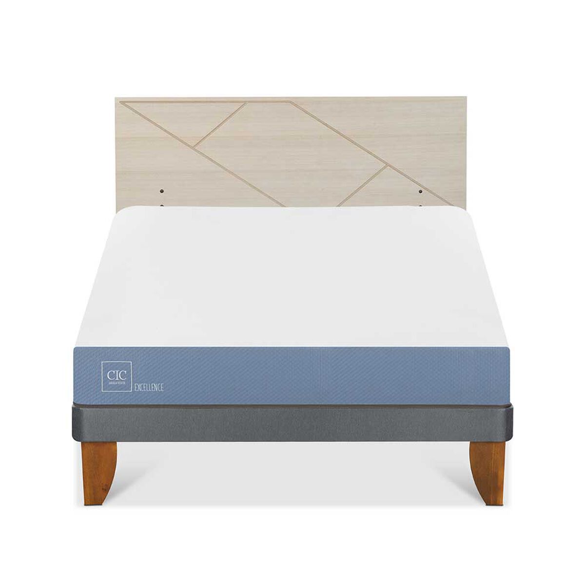 Cama Europea CIC 2 Plazas Excellence + Respaldo Villarrica Alpino