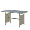Juego de Terraza Vekkahome Hades Sofá Seccional 6 Cuerpos + Dos Pouf Gris