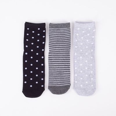 Imagen 1 del producto Pack 3 Calcetines Mujer Icono Gris