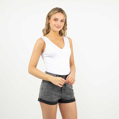 Body Sin Mangas Mujer Icono Blanco