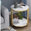 Mesa Lateral de Metal Ankara Store Italy Blanco Dorado