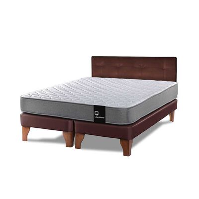 Imagen 2 del producto Cama Europea Latam Home Base Dividida 2 Plazas Zen Best Chocolate + Respaldo