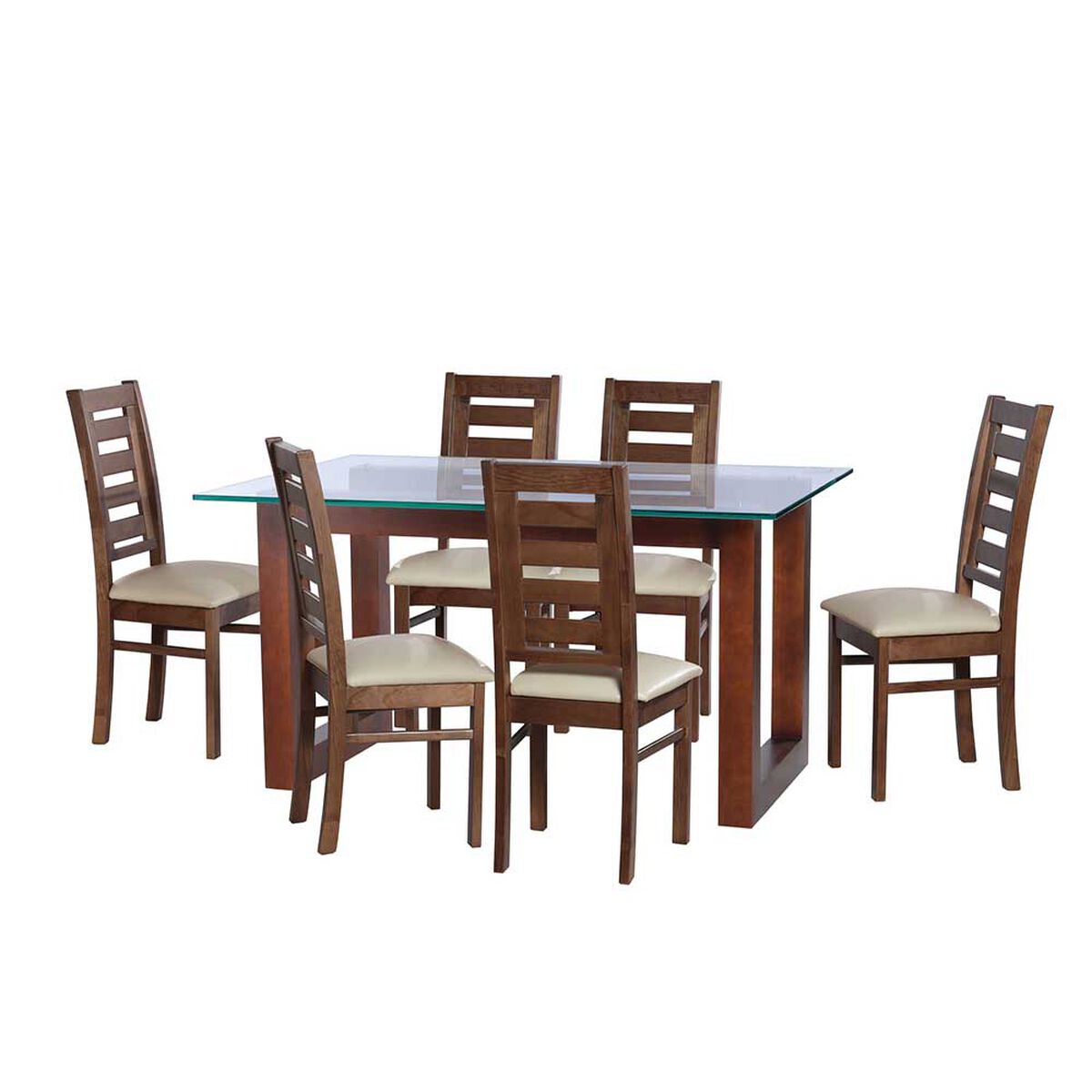 Juego de Comedor Latam Home Pamplona Cadiz 6 Sillas Velvet Beige