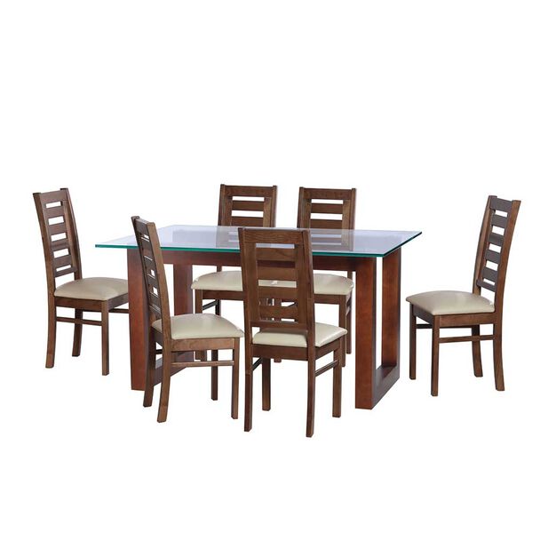 Juego de Comedor Latam Home Pamplona Cadiz 6 Sillas Velvet Beige