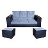 Sof&aacute; Muebles MYM Julietta 3 Cuerpos + Dos Pouf 1 Cuerpo Negro Gris