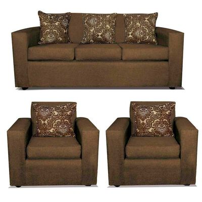 Imagen 1 del producto Juego de Living Almore Paris Sofá 3 Cuerpos + Dos Sillones 1 Cuerpo Café