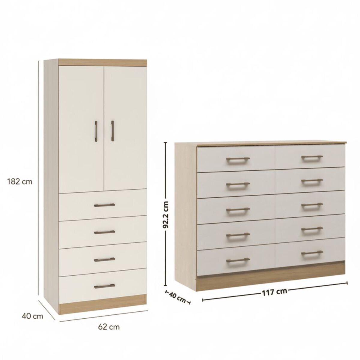 Combo Exit Closet 2P 4C + Comoda 10C Blanco
