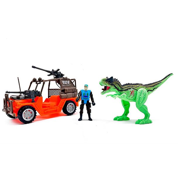 Set Safari con Explorador y Tiranosaurio con Luz y Sonido Glory Bright