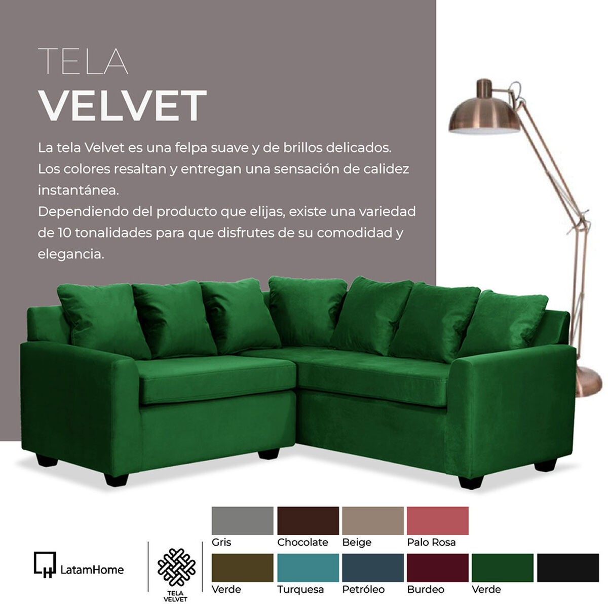 Seccional Latam Home Lucca 3 Cuerpos Palo Rosa
