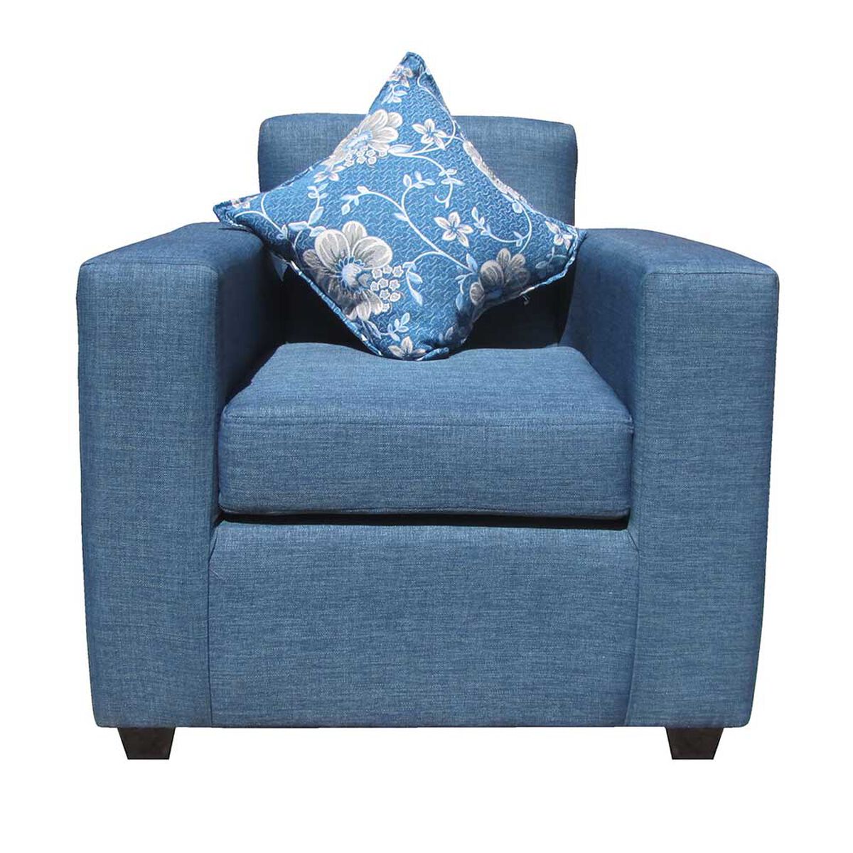 Juego de Living Almore Paris Sofá 3 Cuerpos + Dos Sillones 1 Cuerpo Azul
