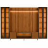 Rack TV 80" + Panel Neon Float LED + 2 Vitrinas 2 Puertas Decocasa Canela