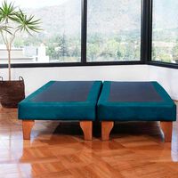 Base Europea Dividida Latam Home 2 Plazas Zen Tela Velvet Azul Petroleo