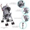 Coche Paragua Bebe 5126 Plegable Liviano Compacto Gris Bebesit
