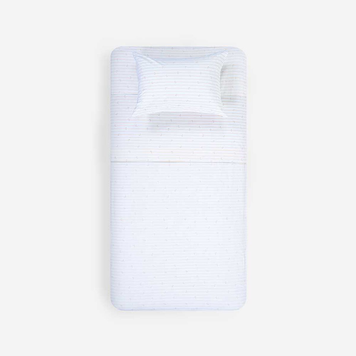 Juego de Sábanas Infantil Rosen 1,5 Plazas Rainbow Damasco Blanco