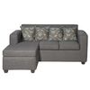 Sofá Seccional Intercambiable Essenza New Puket Tela Catania Chaise longue + Sofá 2 Cuerpos Gris