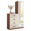 Cómoda Onessta Estilo 1 Puerta 4 Cajones Jatoba Arena