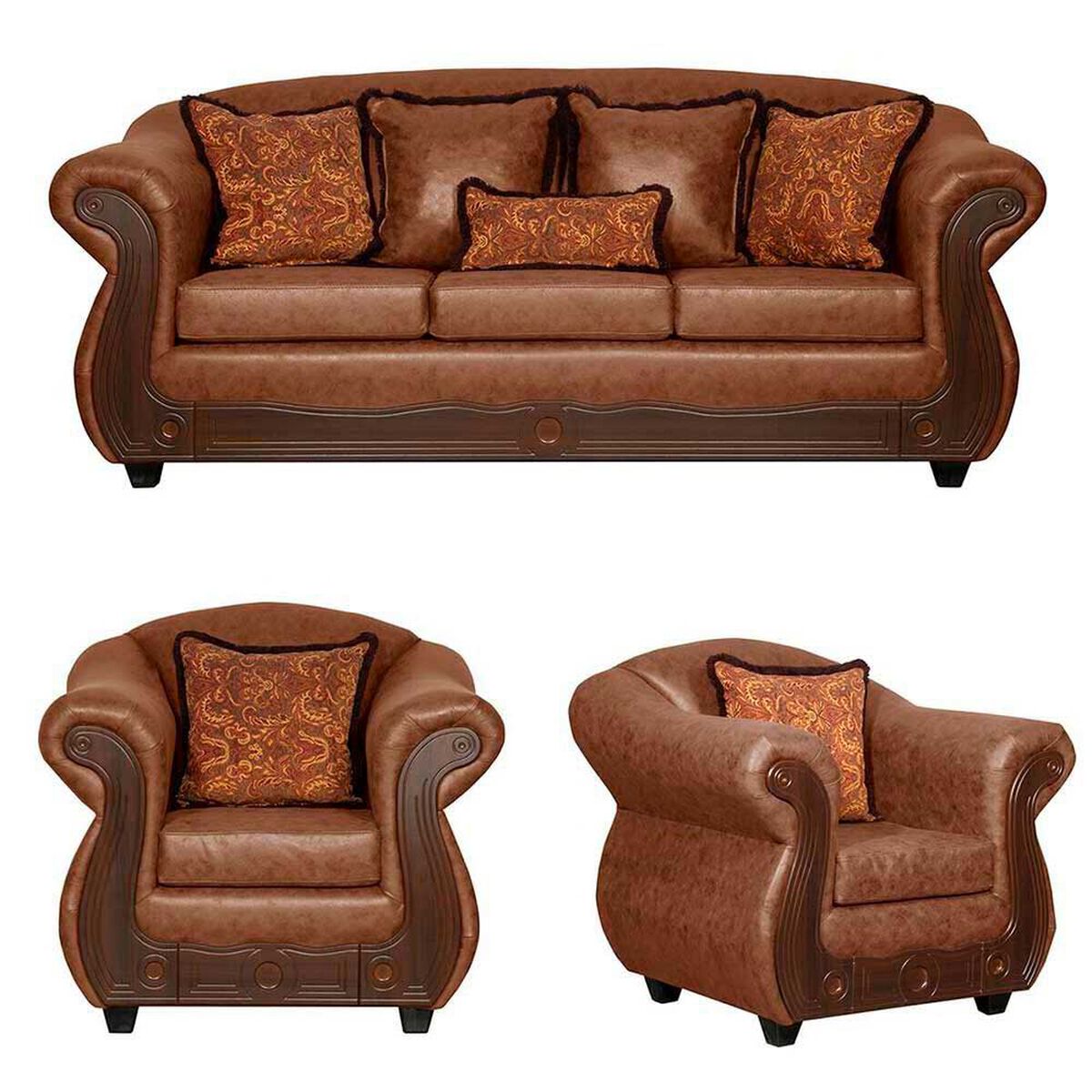 Juego de Living Black Factory Estambul 5 Cuerpos Terracota