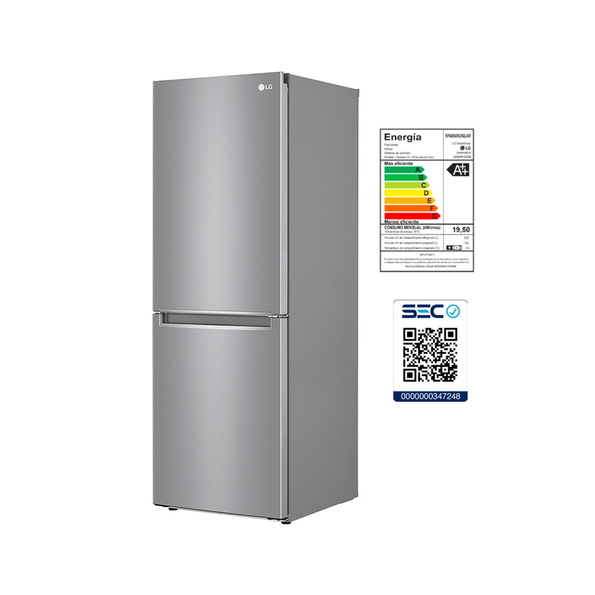 Refrigerador No Frost LG LB33MPP 306 lts.