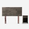 Cama Europea Rosen 1 Plaza Wave + Respaldo + Velador Tabor Grafito
