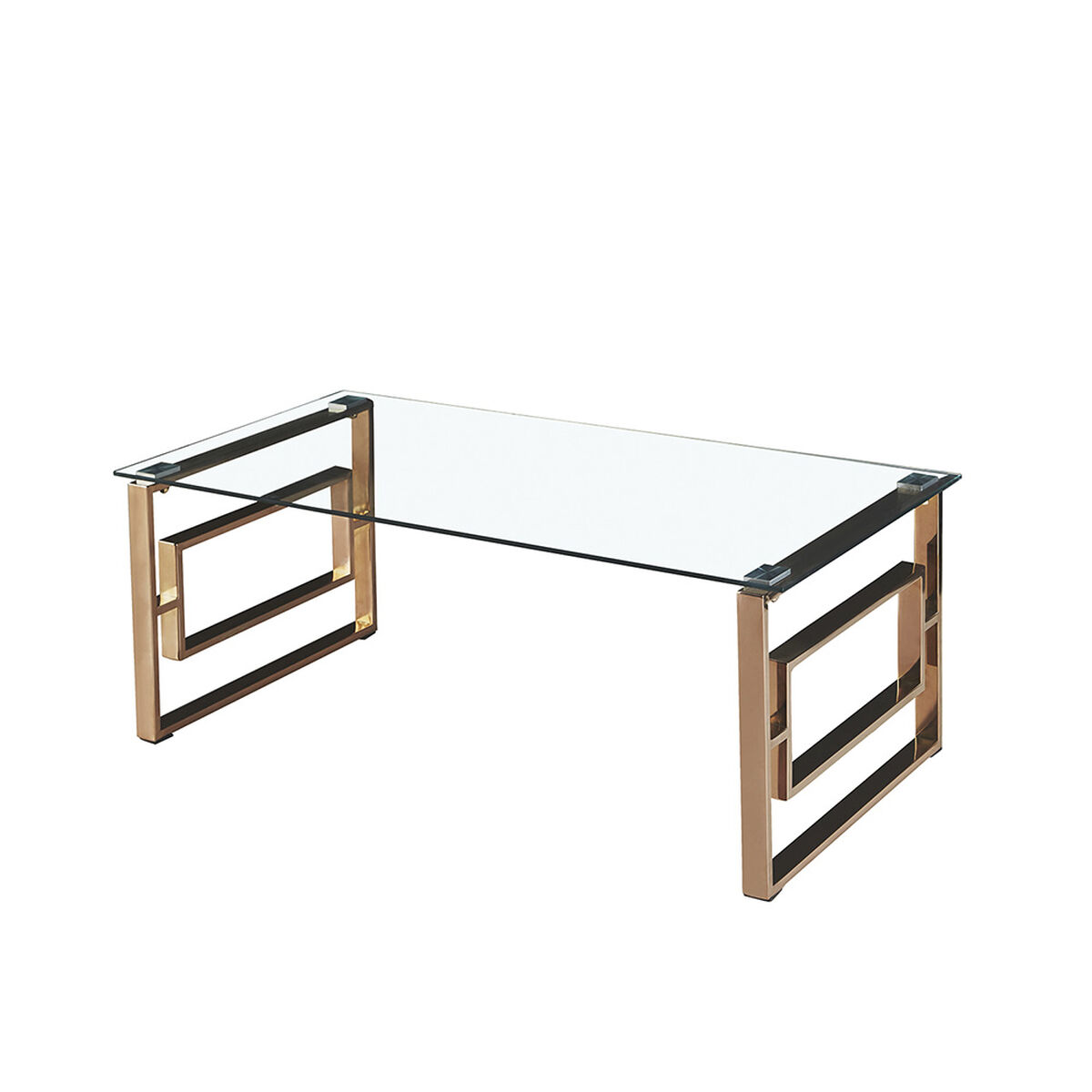 Mesa de Centro de Acero Inoxidable y Vidrio Templado