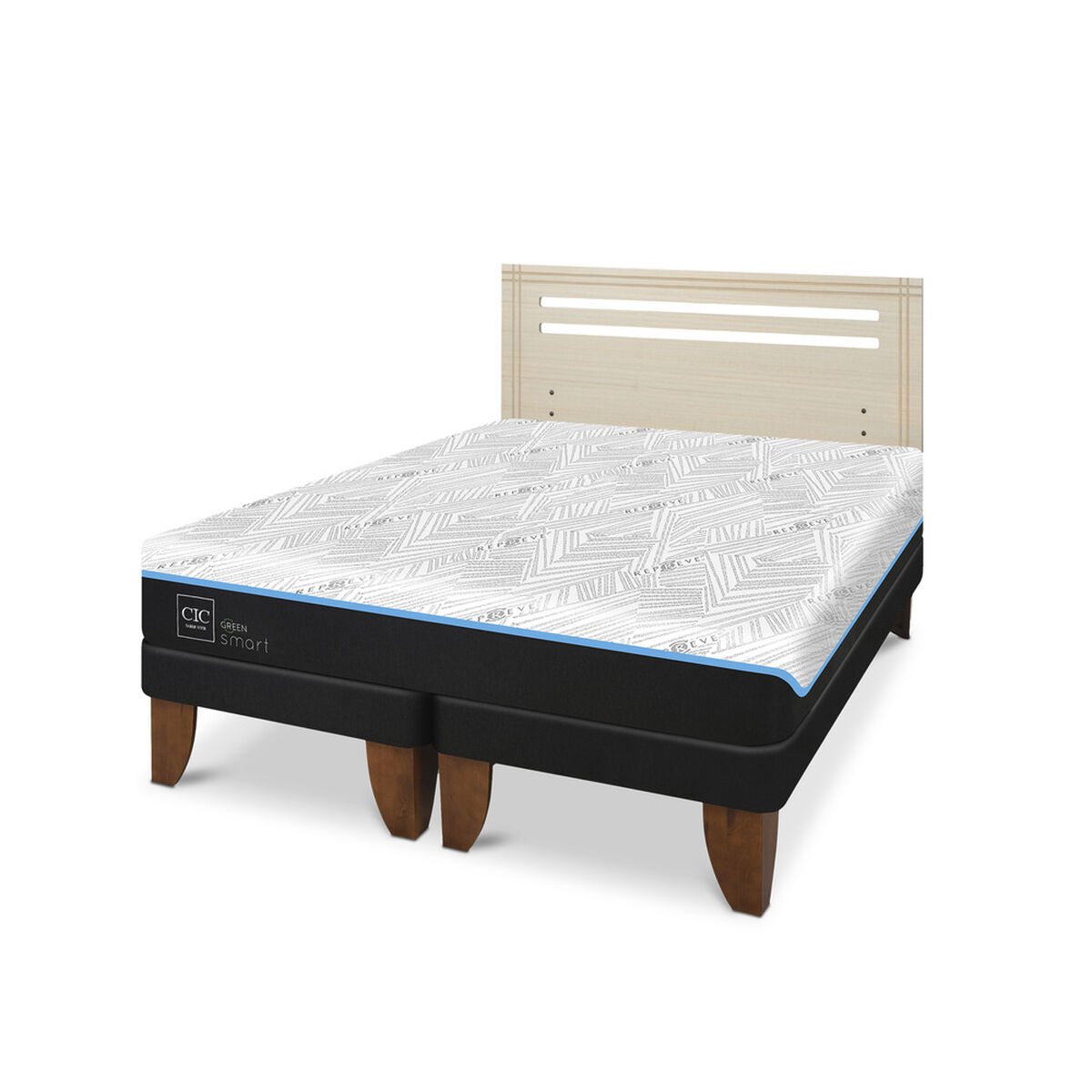 Cama Europea CIC Green Infinity 2 Plazas + 1 Respaldo Munich Alpino