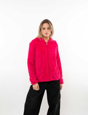 Imagen 1 del producto Polerón Peludo Mujer Icono Fucsia