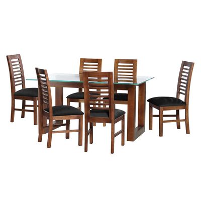 Juego de Comedor Latam Home Pamplona Cadiz 6 Sillas Cuero Gris