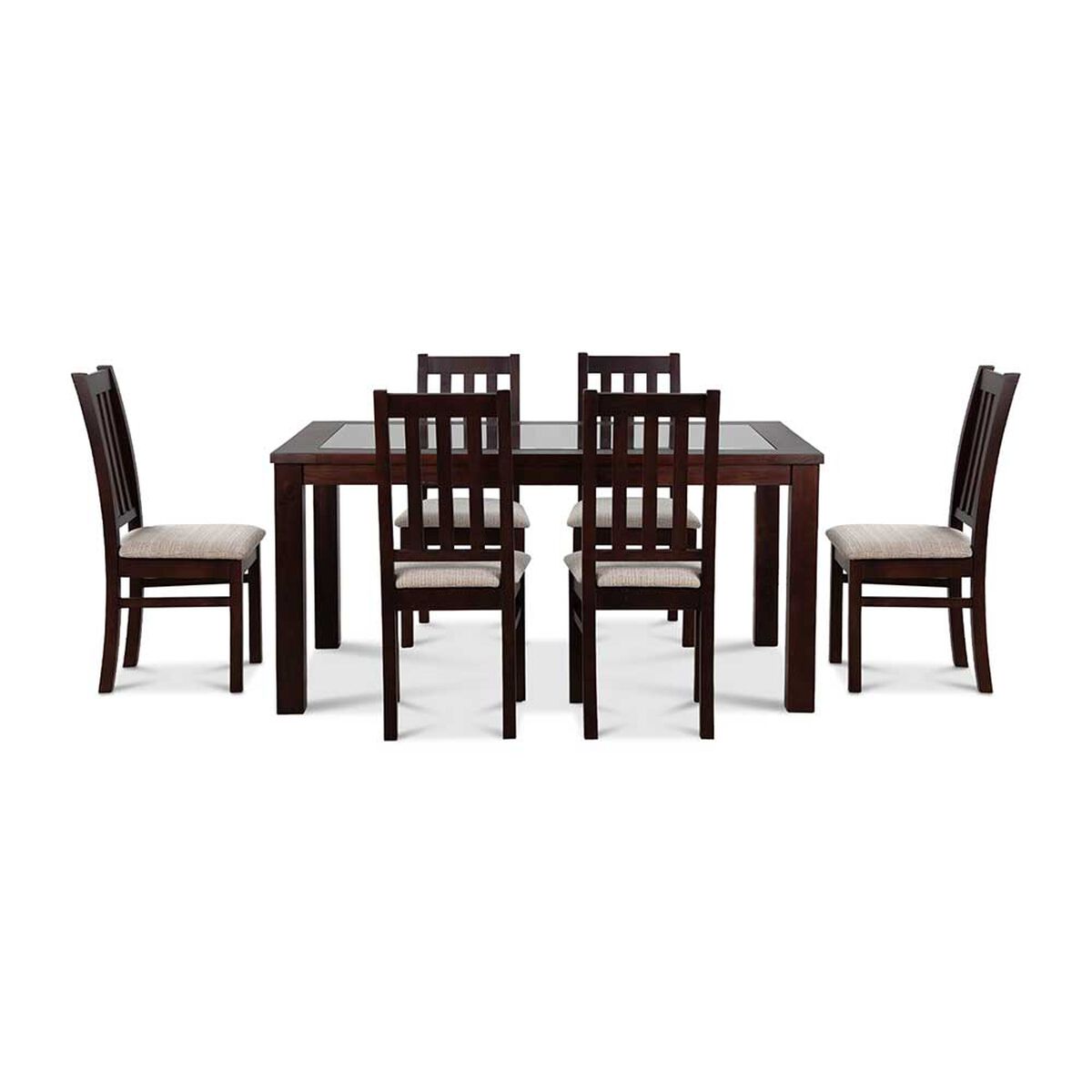 Juego de Comedor CIC Ñuble 6 Sillas Chocolate Beige