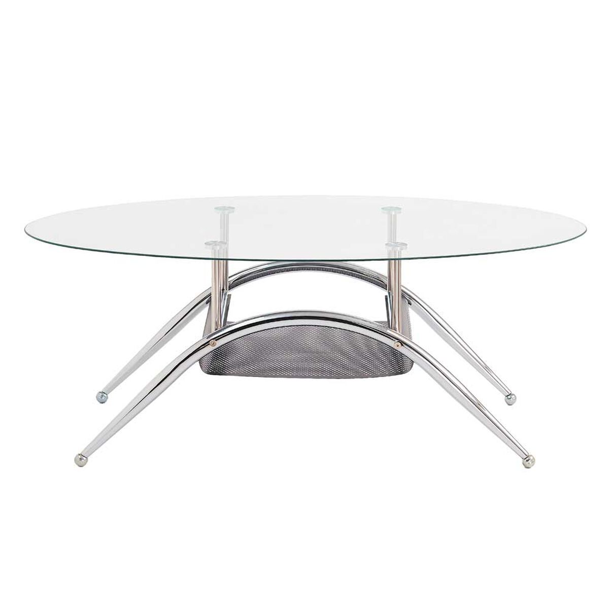 Mesa de Centro Home Mobili Oval Silver