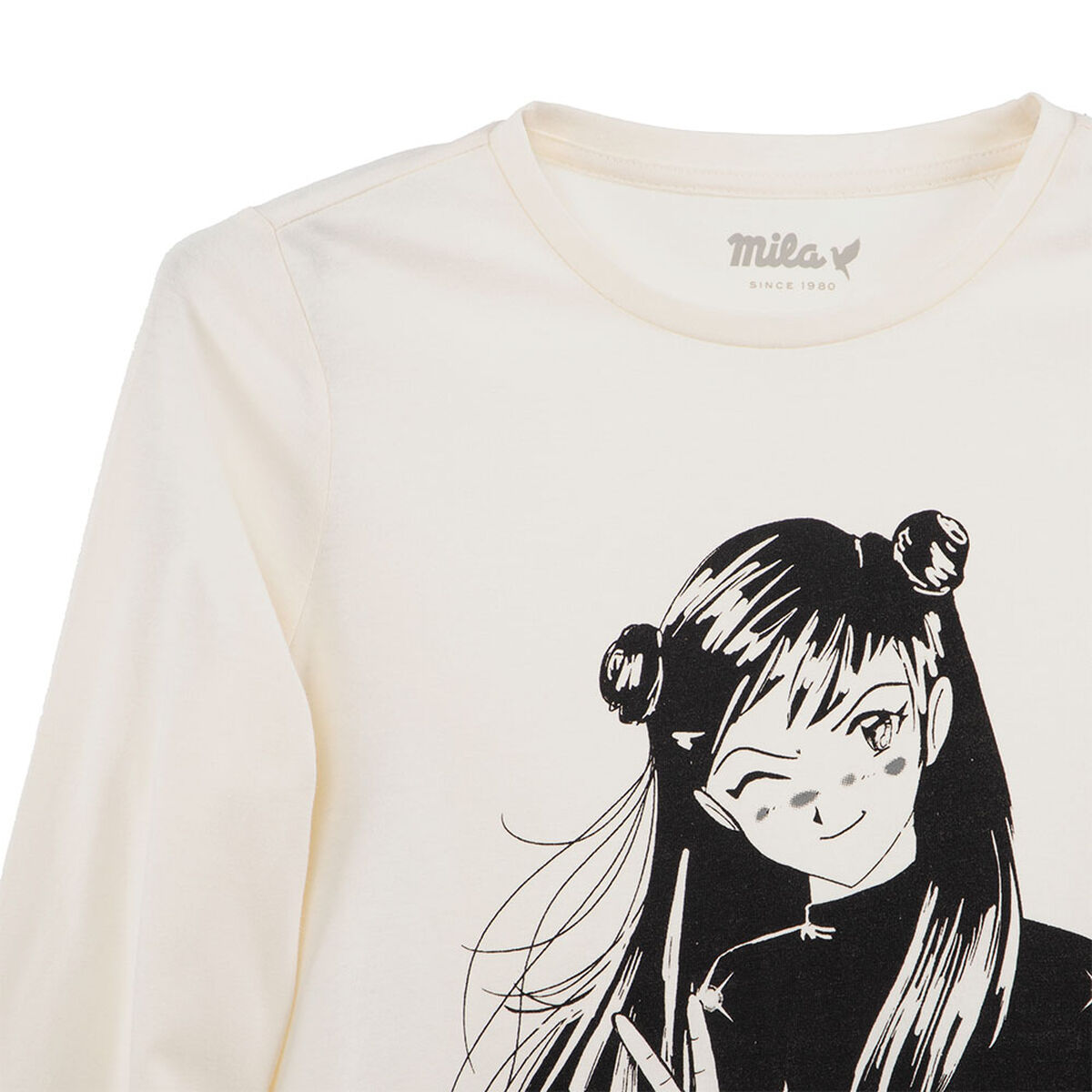 Pack 2 Polera Manga Larga Estampada de Algodón Niña Mila