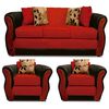 Juego de Living Elegant Detail Girona Sofá 3 Cuerpos + Dos Sillones 1 Cuerpo Rojo