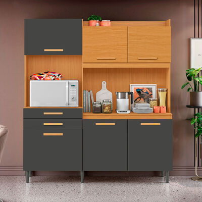 Kit de Cocina Onessta Selena 2 Cajones 6 Puertas Cinamomo Grafito