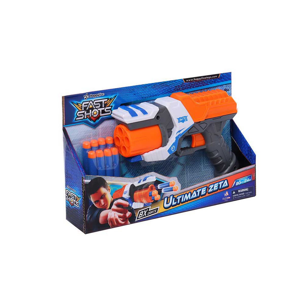 Set Lanzador, 8 Dardos Foam Happy Line
