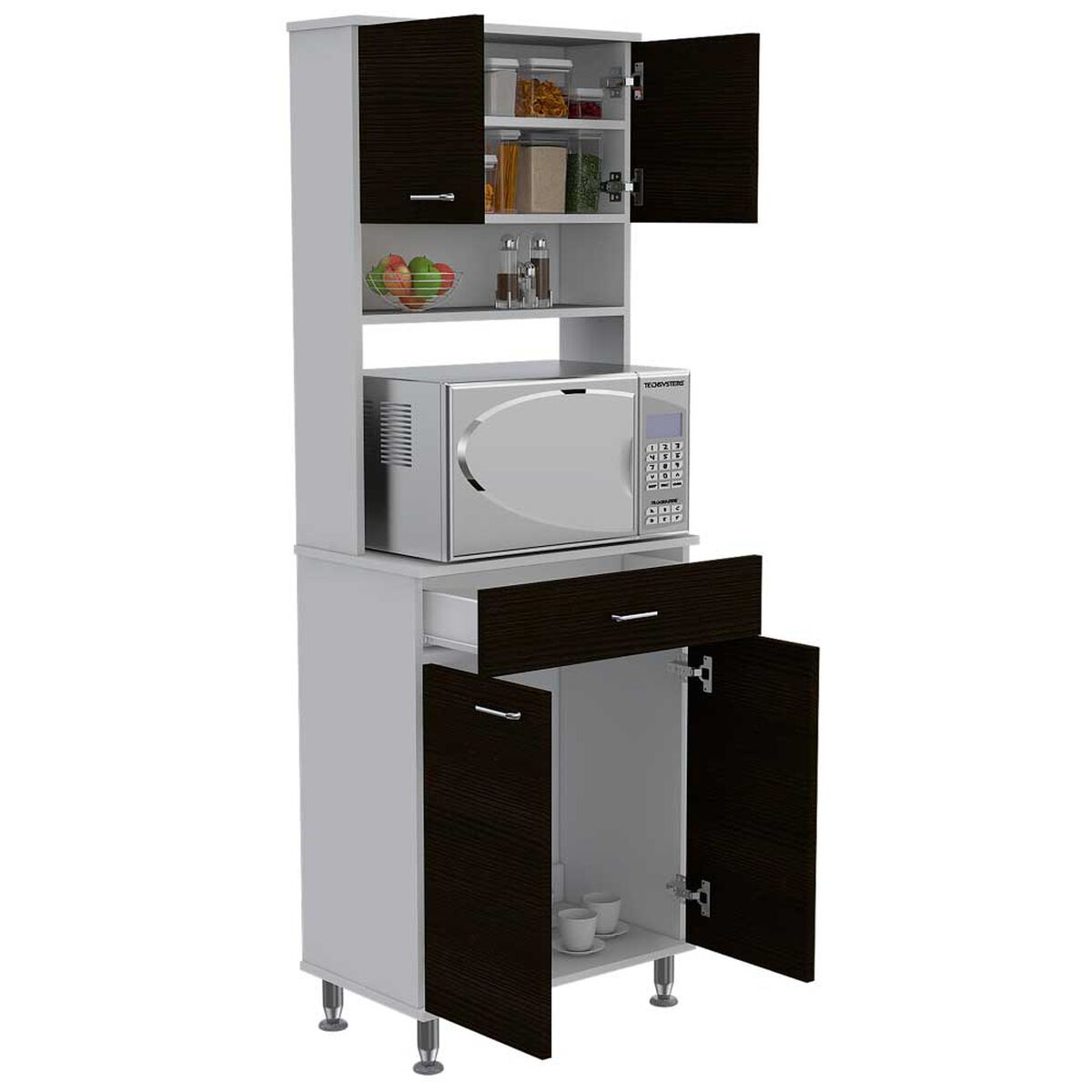 Mueble para Microondas Tuhome Kitchen 60 Blanco-Wengue