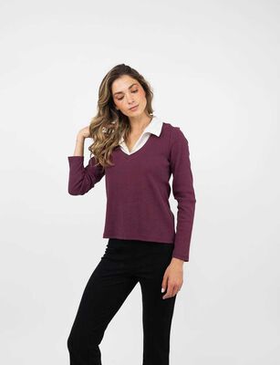 Imagen 1 del producto Polera Manga Larga Mujer Zibel Burdeo