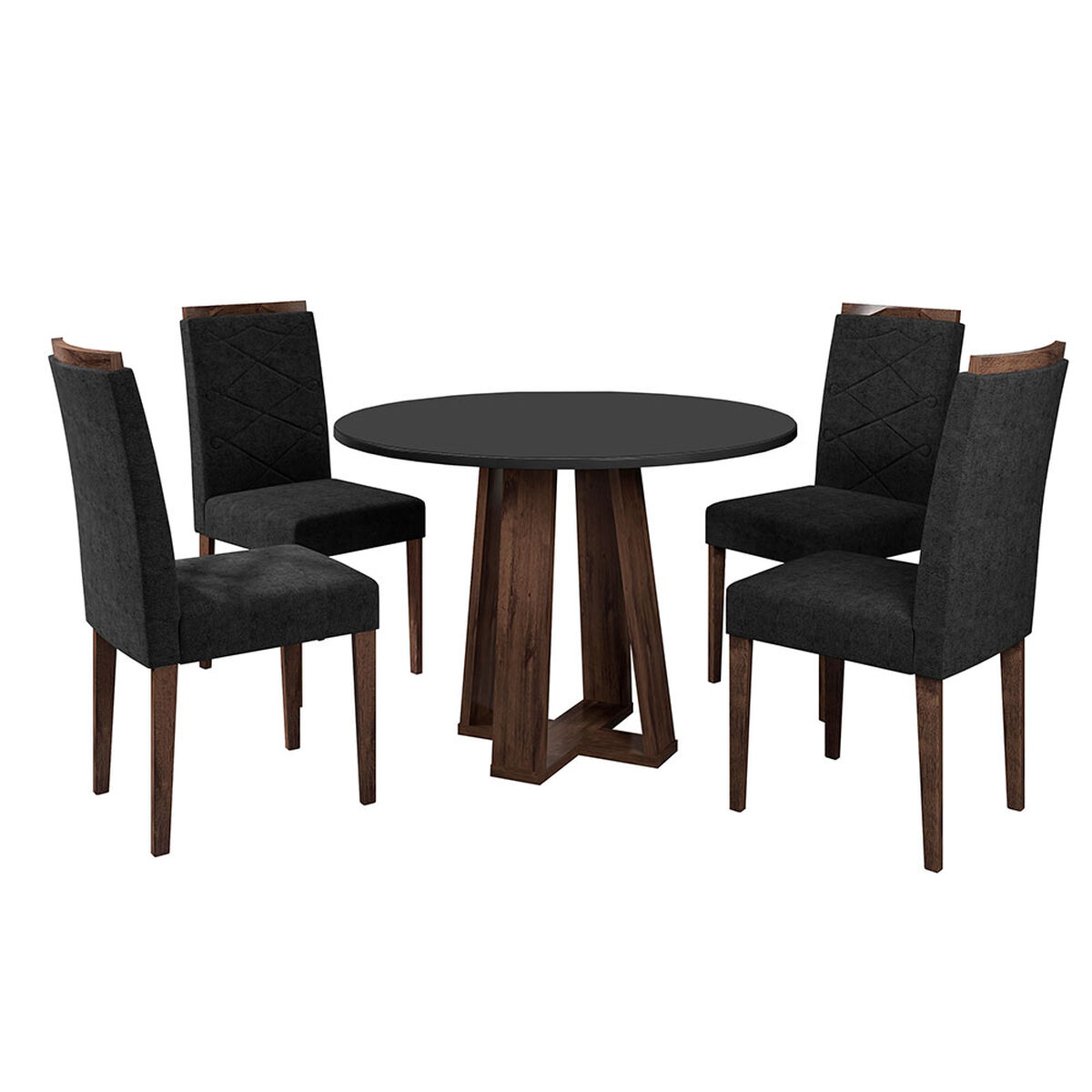 Juego de Comedor Jdo & Design Isabella 4 Sillas Castaño Oscuro 