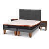 Cama Europea CIC Base Dividida King Bee Comfort + Respaldo + 2 Veladores