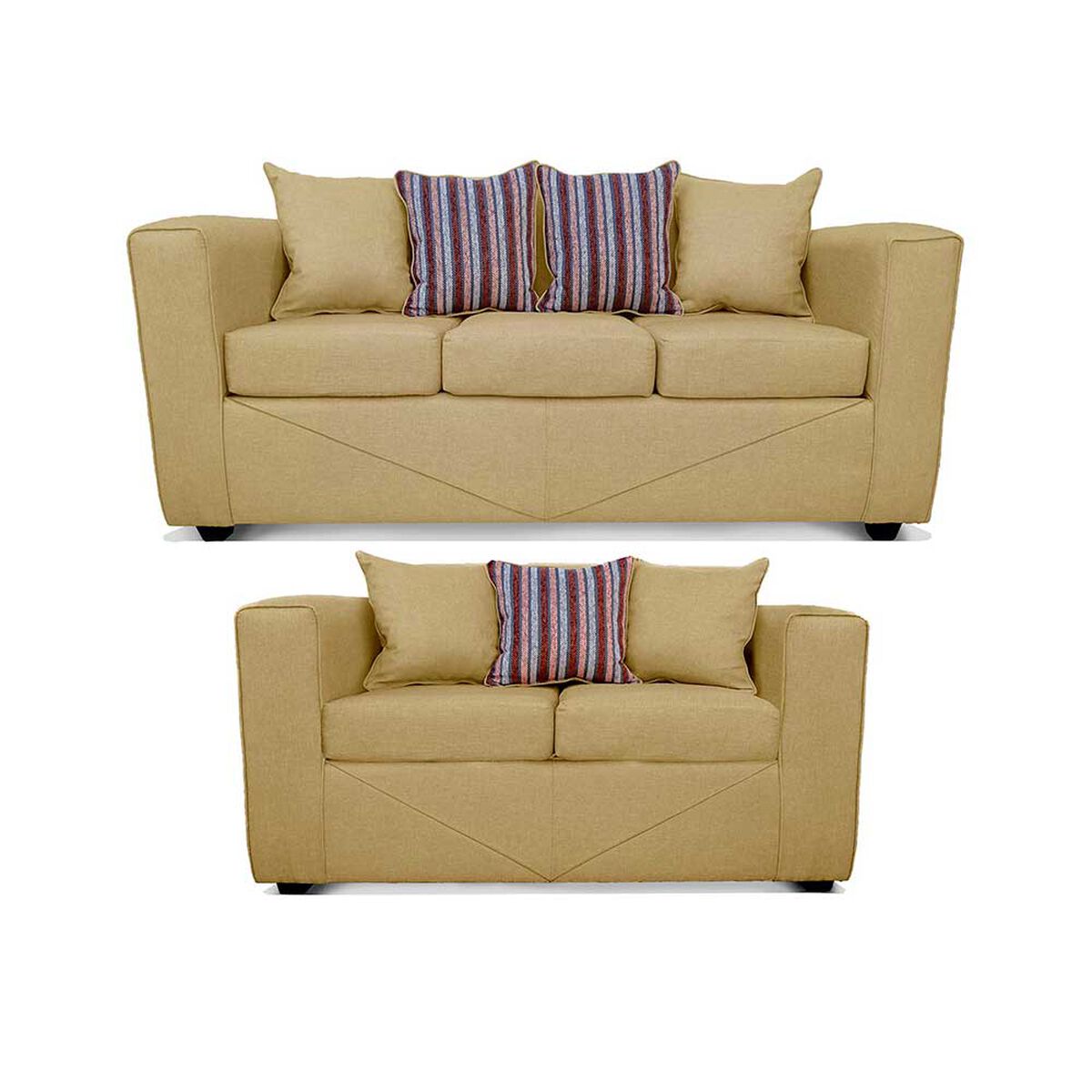 Juego de Living Elegant Detail Santa Fe Sof&aacute; 3 Cuerpos + Sof&aacute; 2 Cuerpos Beige