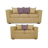 Juego de Living Elegant Detail Santa Fe Sofá 3 Cuerpos + Sofá 2 Cuerpos Beige