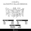 Juego de Comedor Latam Home Alicante 6 Sillas Gris