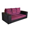 Sof&aacute; Muebles MYM Julietta 3 Cuerpos + Dos Pouf 1 Cuerpo Negro Burdeo