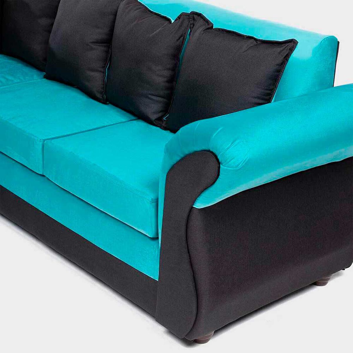 Sof&aacute; Seccional Almore New Irlanda 5 Cuerpos Calipso Negro