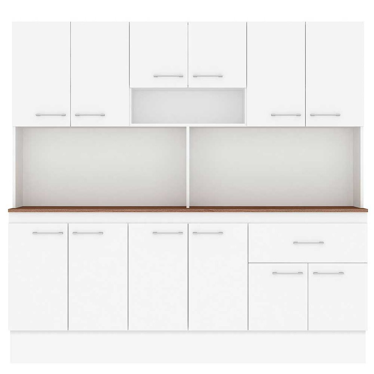 Mueble de Cocina Vekkahome White 1 Caj&oacute;n 12 Puertas Caf&eacute;