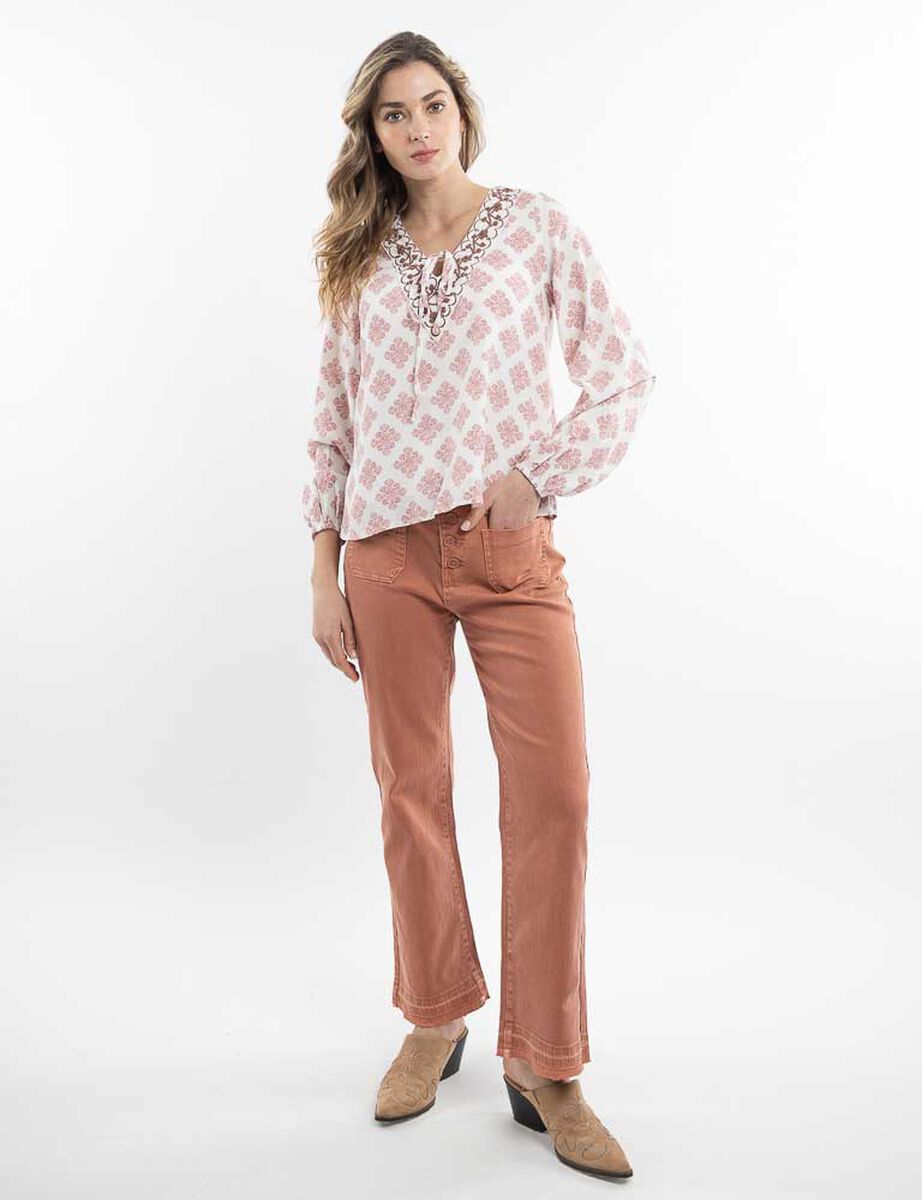 Blusa Estampada Manga Larga Mujer Alma