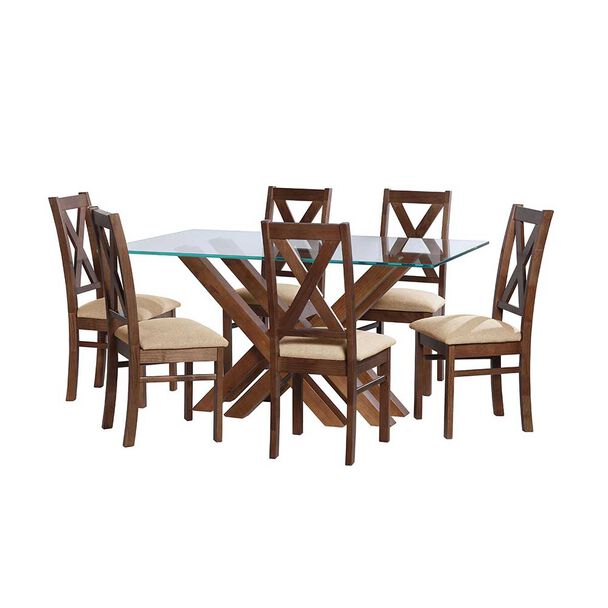 Juego de Comedor Latam Home Merida 6 Sillas Beige