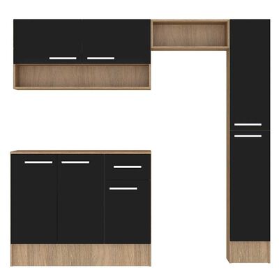 Imagen 2 del producto Mueble de Cocina Vekkahome Madri 1 Cajón 7 Puertas Negro Café