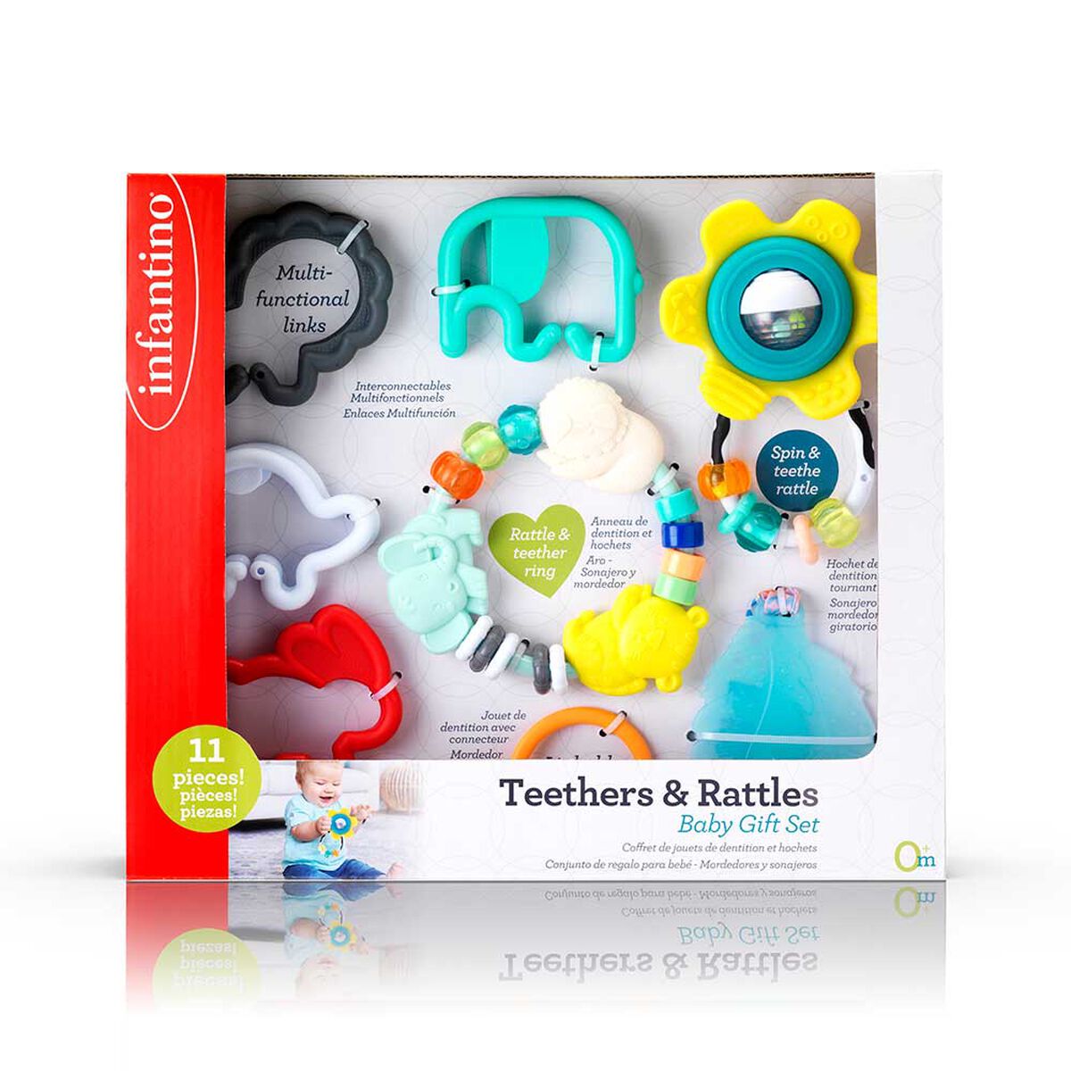 Set de Accesorios Estimulacion Bebe Mordedores y Sonajeros Infantino