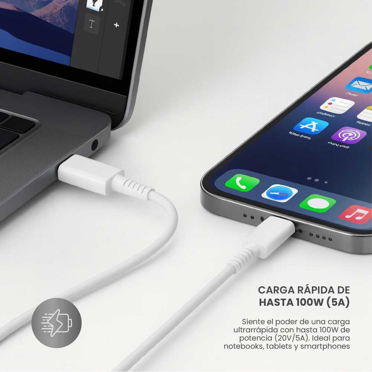 Cable de Carga Levo USB-C 100W 5A 1M