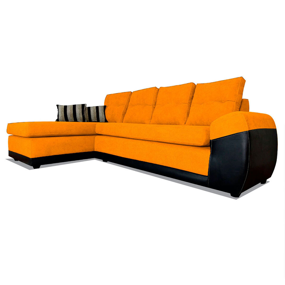 Seccional Izquierdo Elegant Houston Cheise Tela/PU 5 Cuerpos Oro